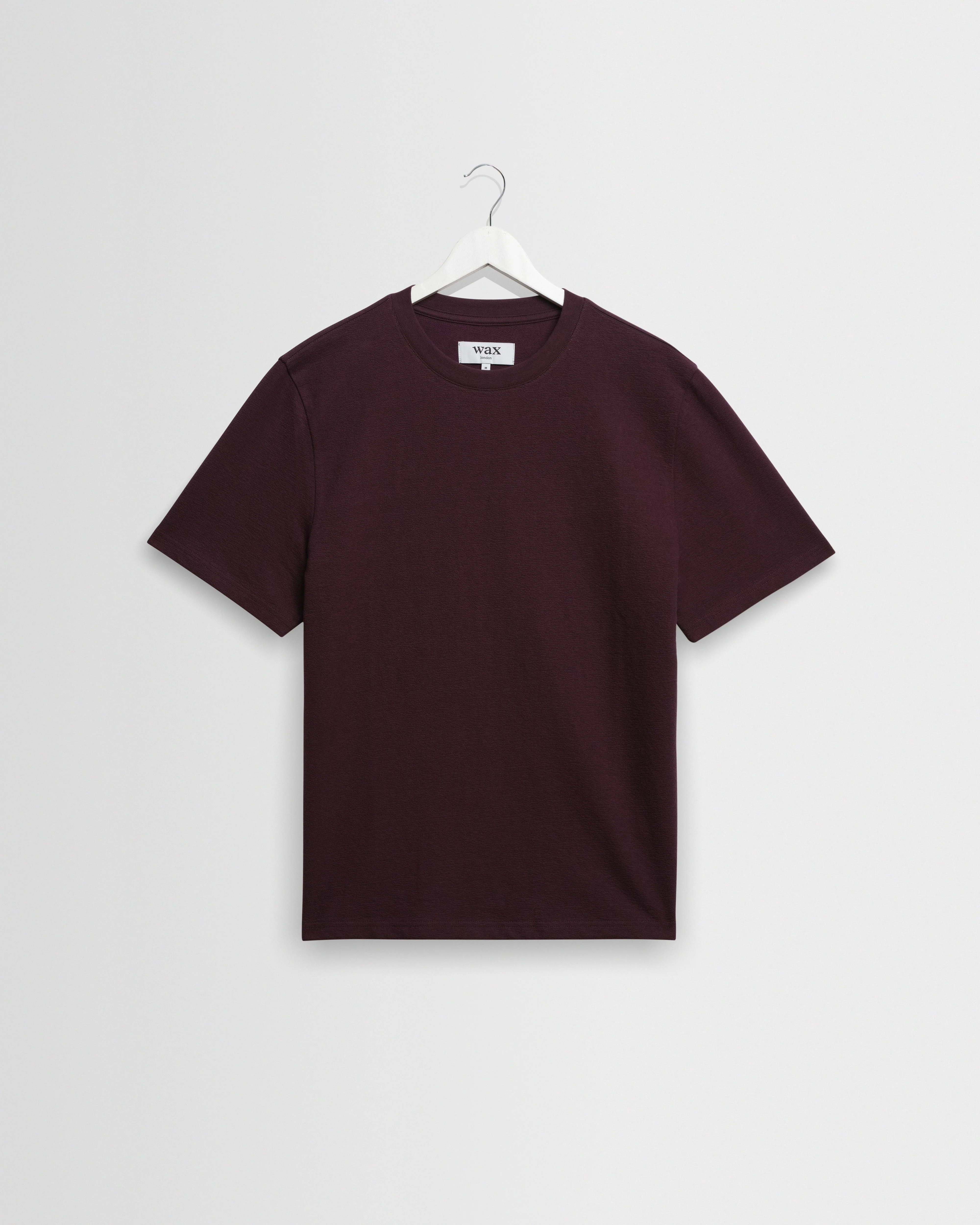 Dean - Dark Purple Textured Organic Cotton T-Shirt - 1