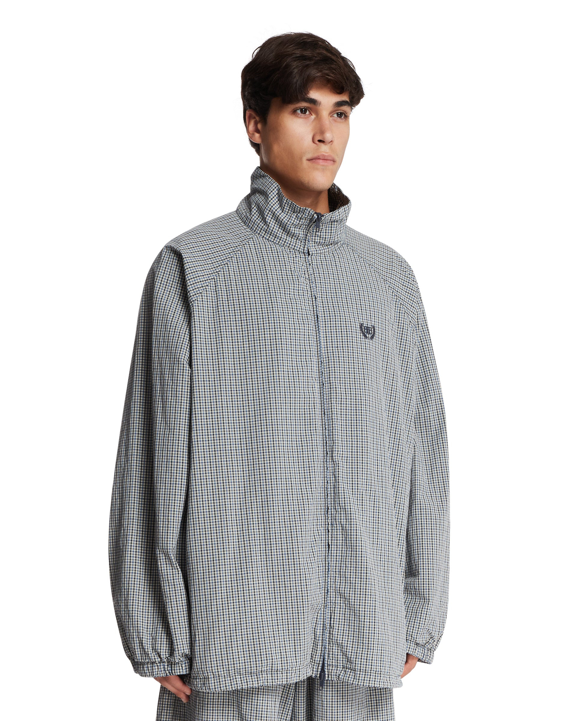Blue Checkered Zip Jacket - 4