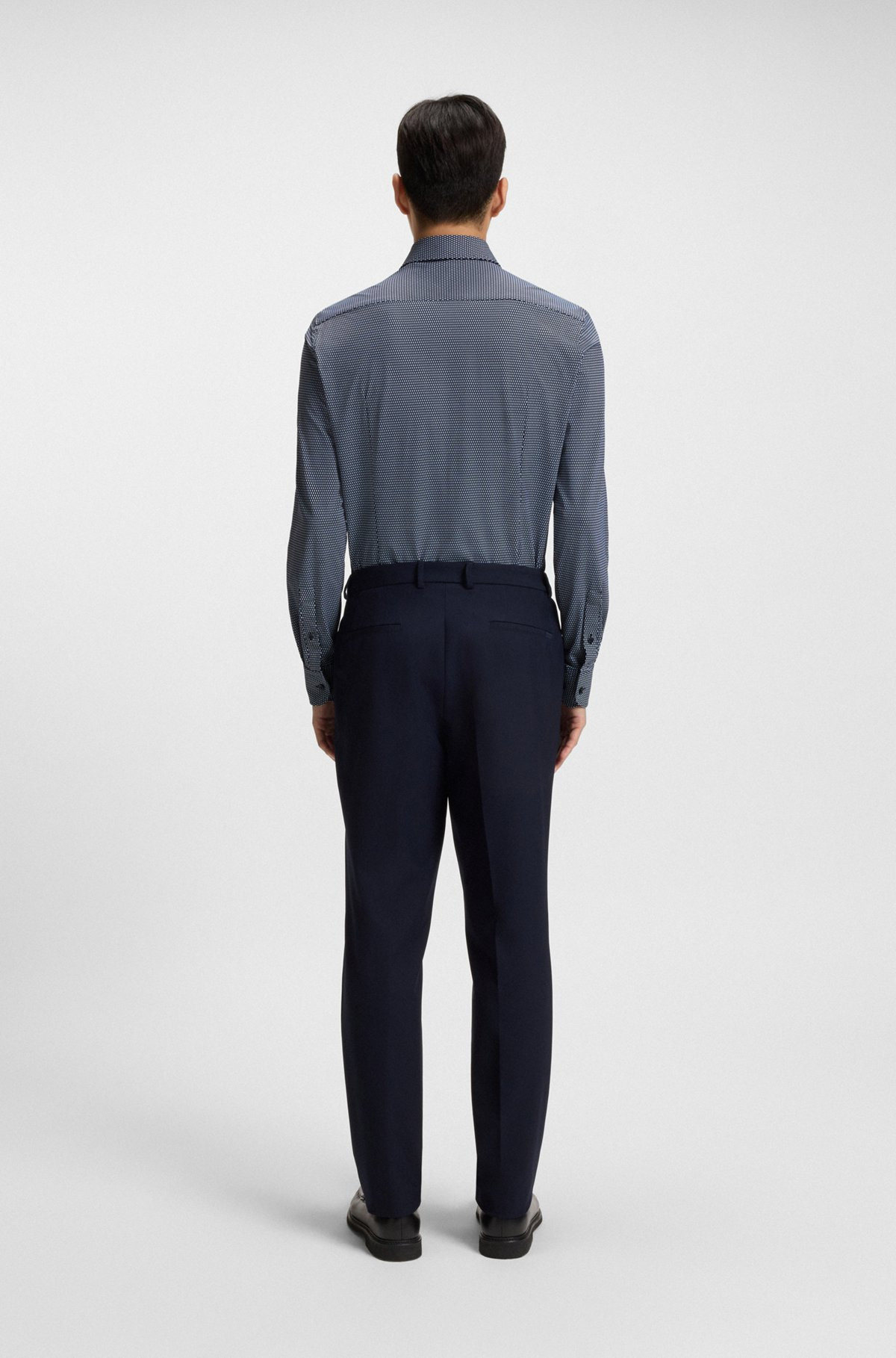 SLIM-FIT SHIRT IN ITALIAN-MADE PERFORMANCE-STRETCH FABRIC - 5