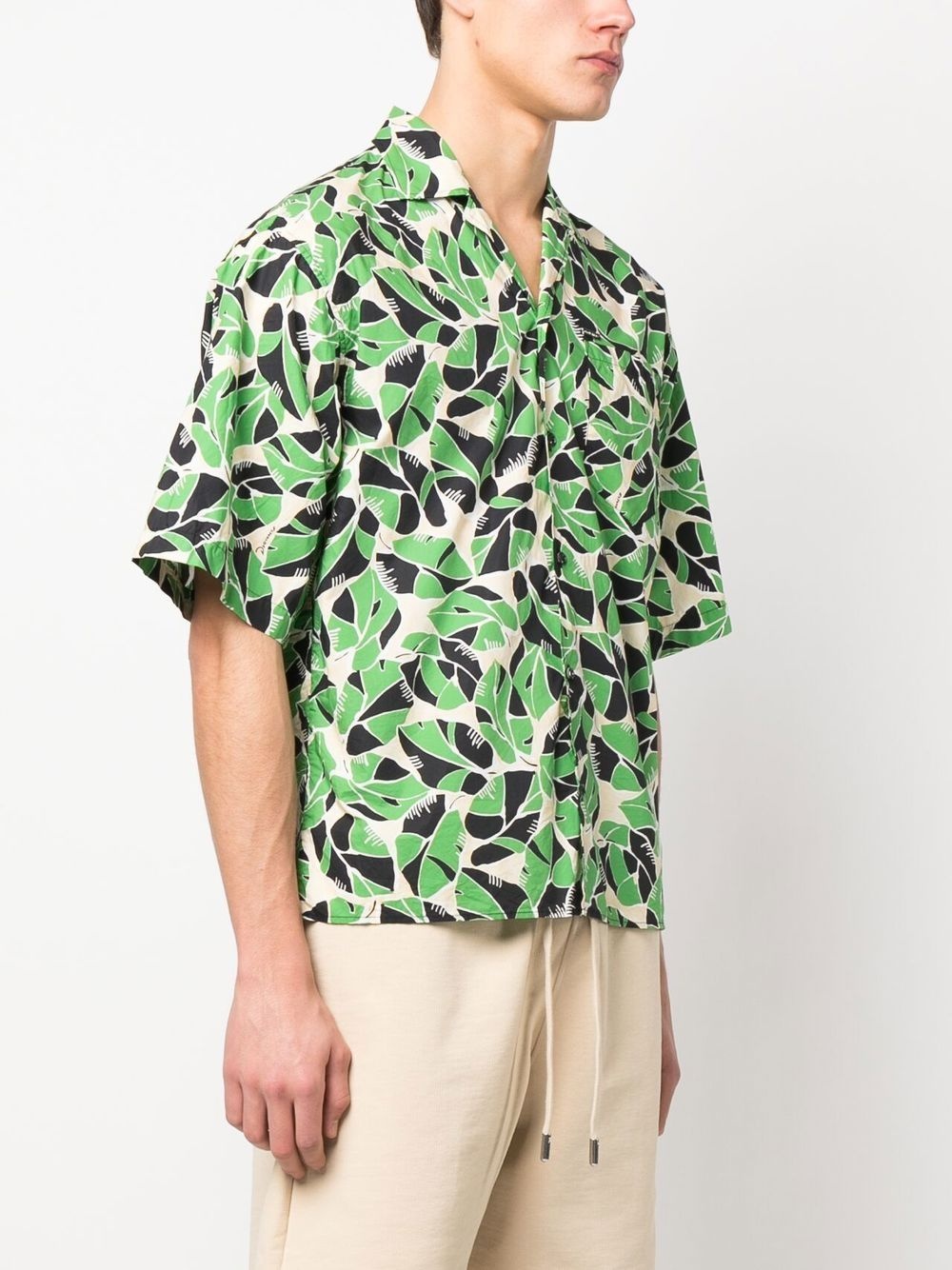 botanical-print short-sleeved shirt - 3