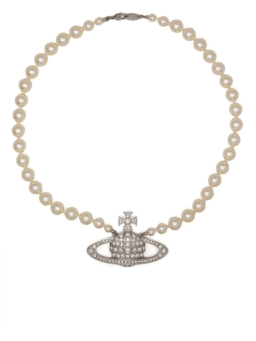 row-pearl orb-charm necklace - 3