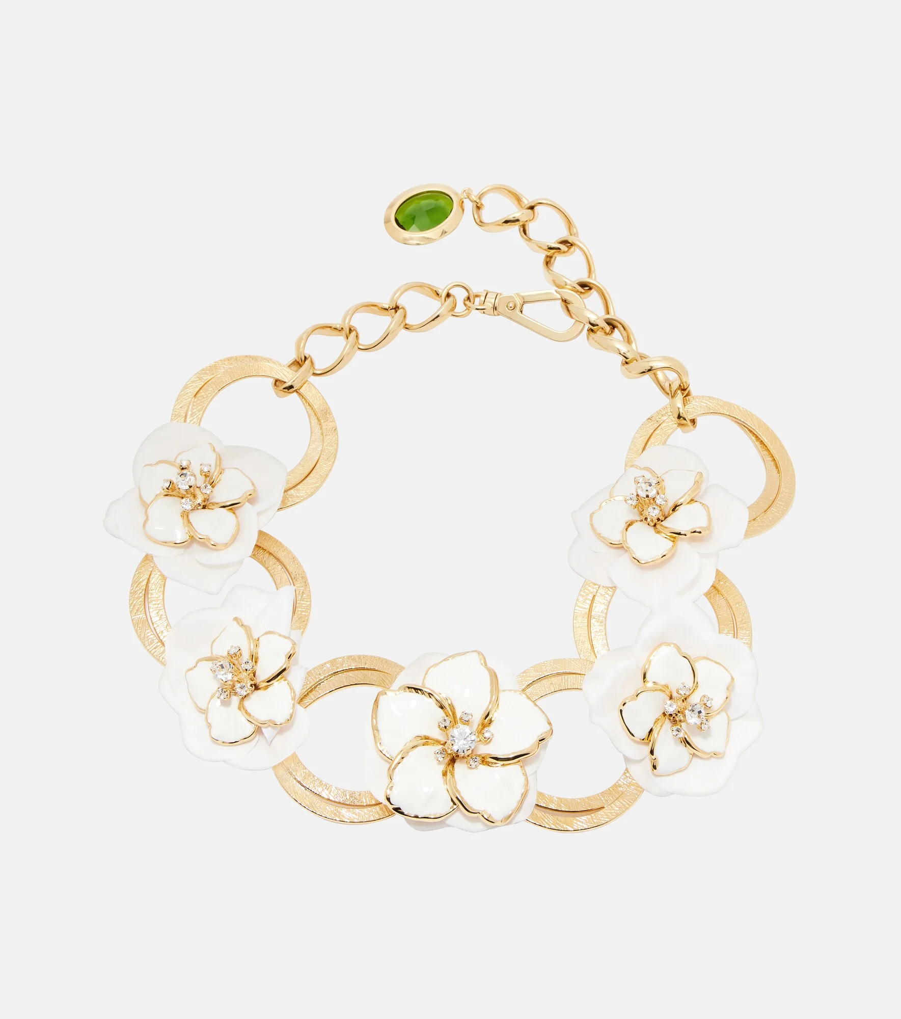 Embellished floral chain necklace - 1
