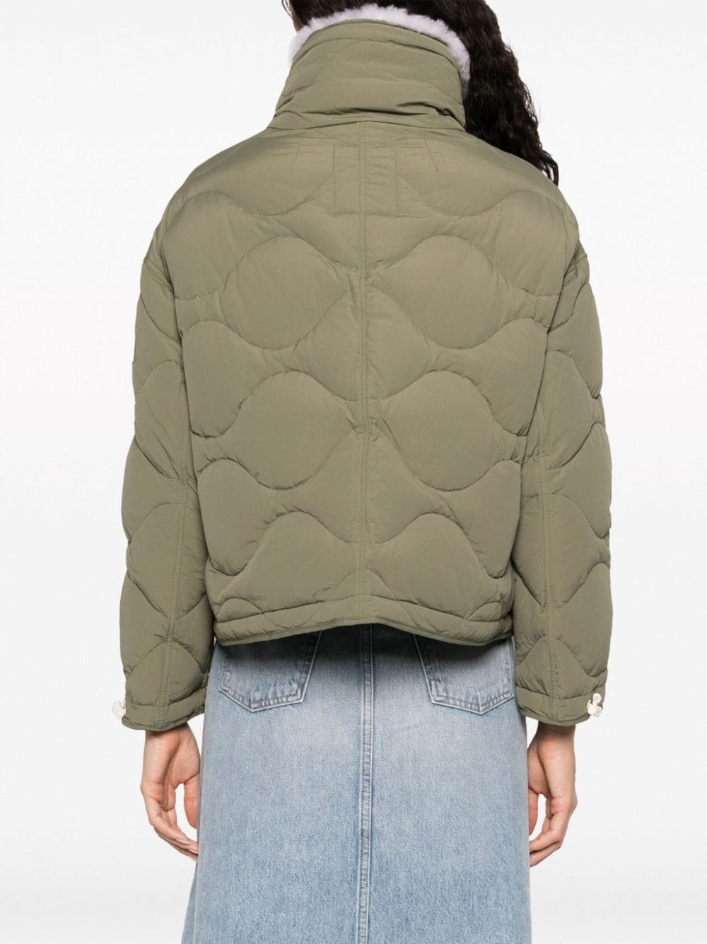 high-neck quilted jacket - 4