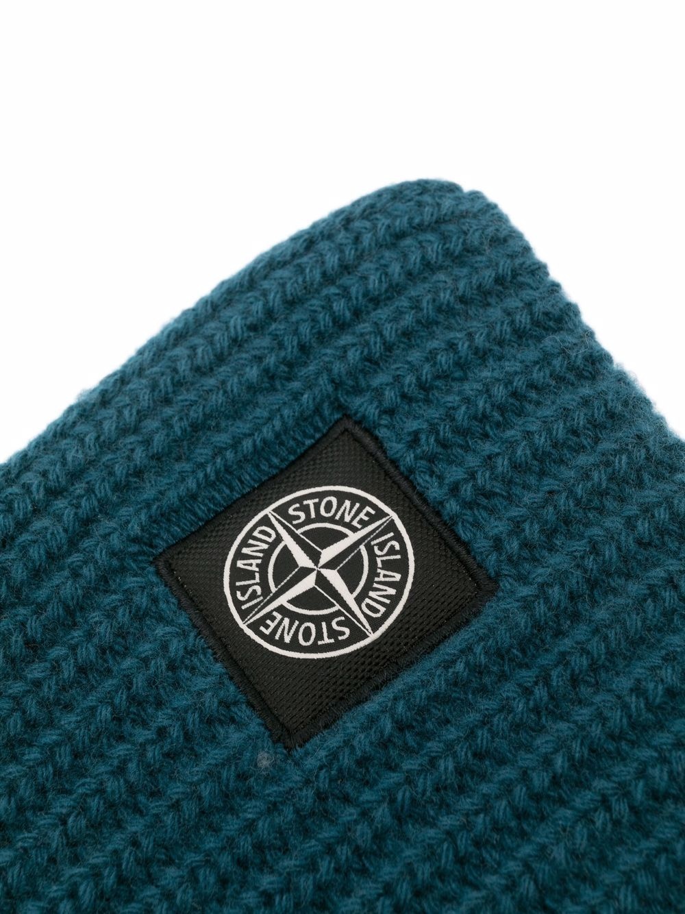 logo-patch wool scarf - 3