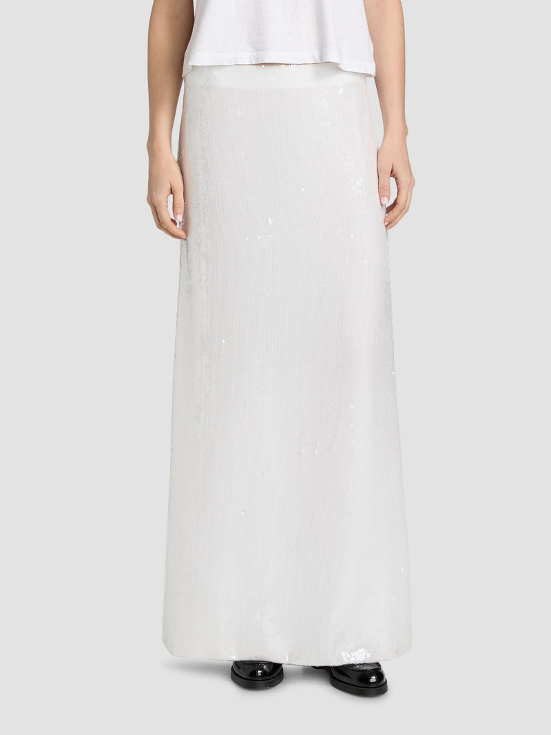 Women's Sequined Cotton Maxi Skirt - Multi White 3