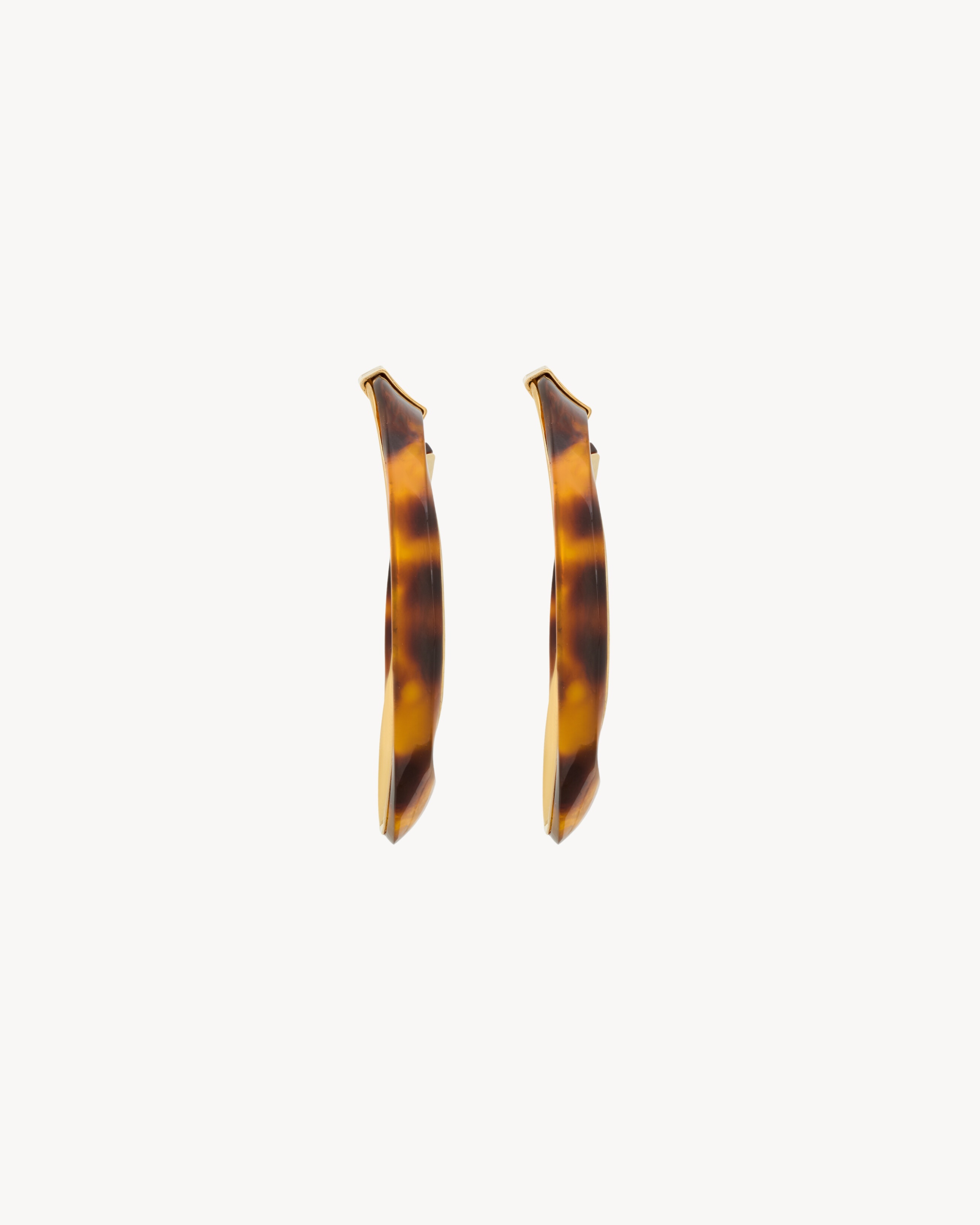 TWISTED TORTOISESHELL HOOP EARRINGS IN RESIN - 3