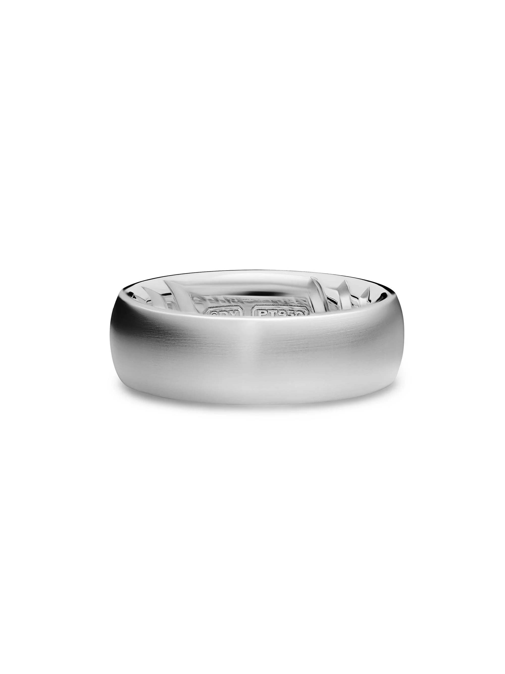 Men's Streamline Band Ring in Platinum, 7.6MM - Silver - 1