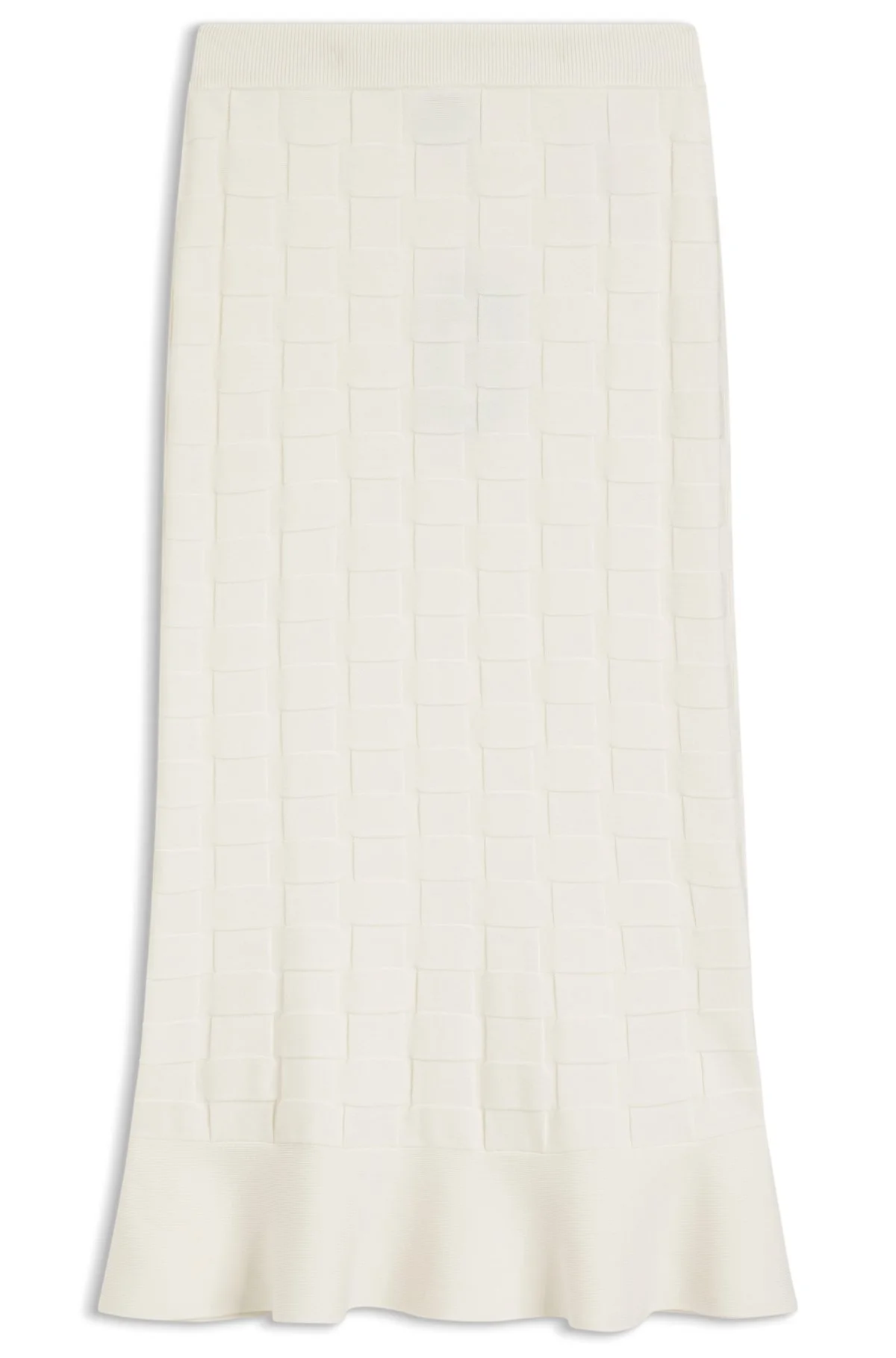 KNITTED SKIRT WITH CHECK TEXTURE - 1