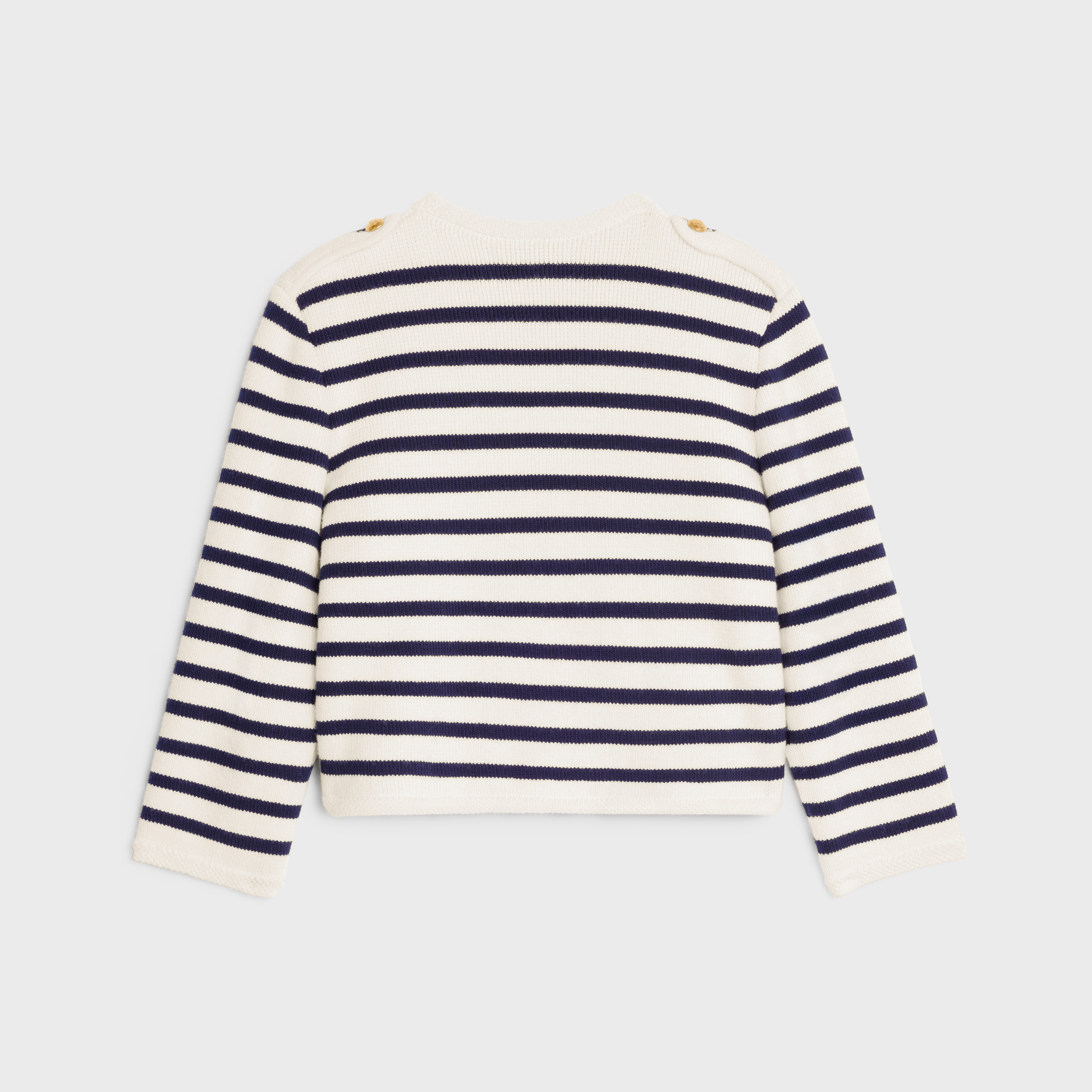 Cropped marinière cardigan in wool - 2