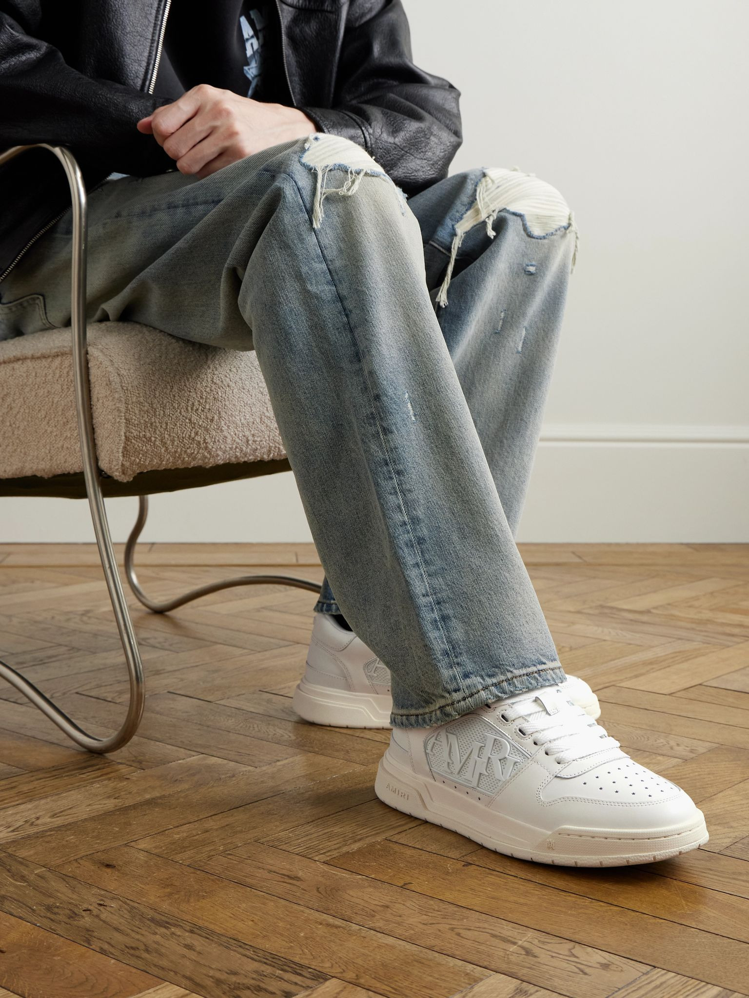 Classic Low Logo-Appliquéd Rubber-Trimmed Leather Sneakers White - 2