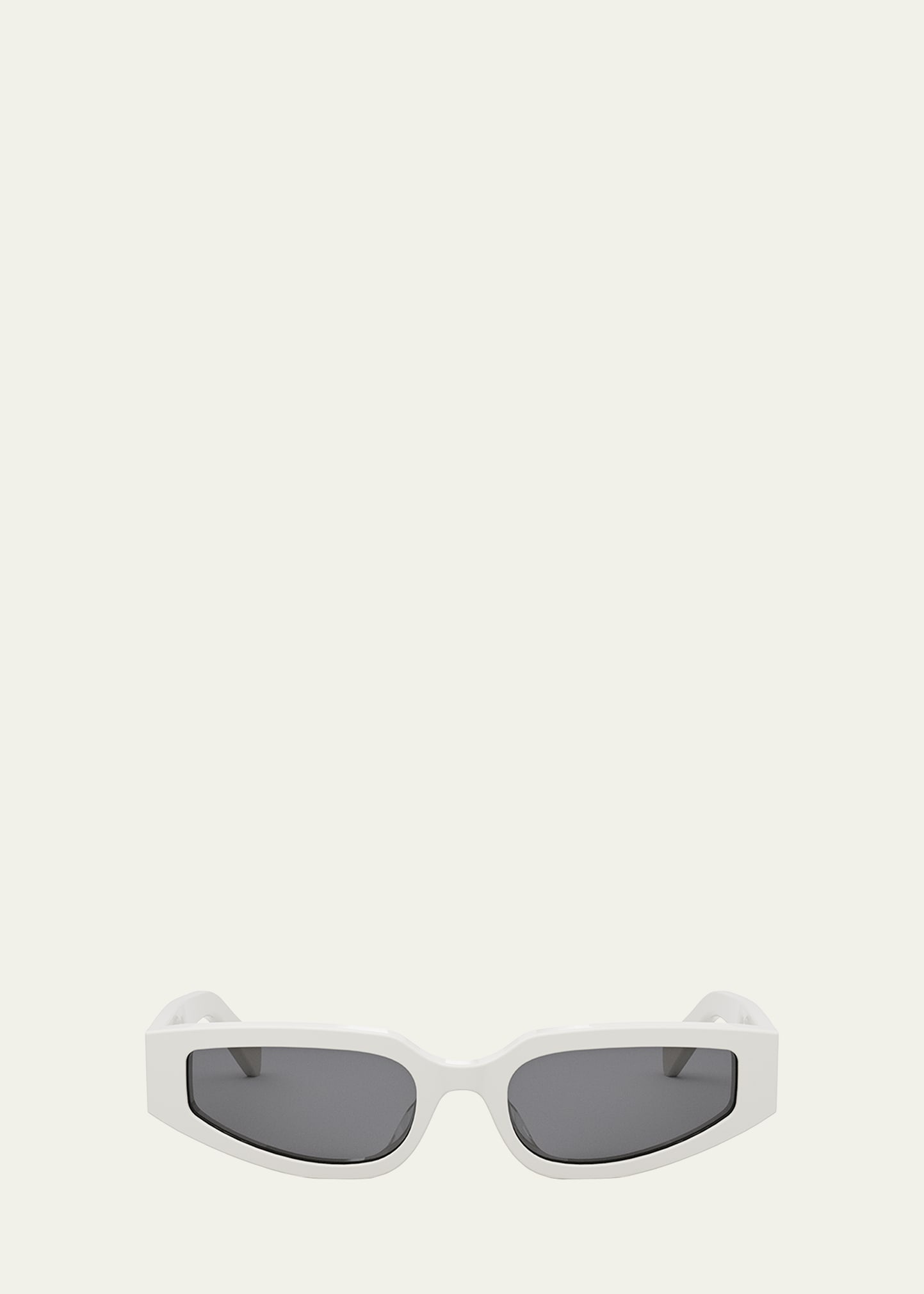 Triomphe Sleek White Acetate Cat-Eye Sunglasses - 1