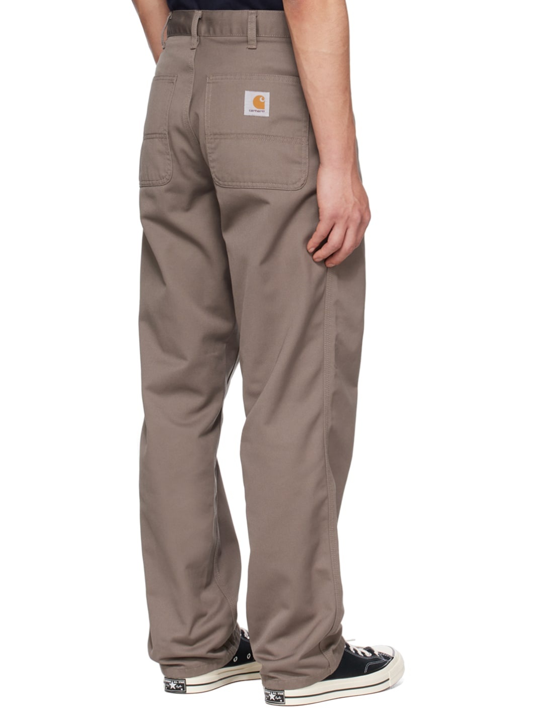 Taupe Simple Trousers - 3