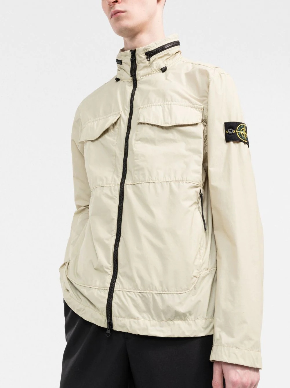 Compass-patch zip-up jacket - 3