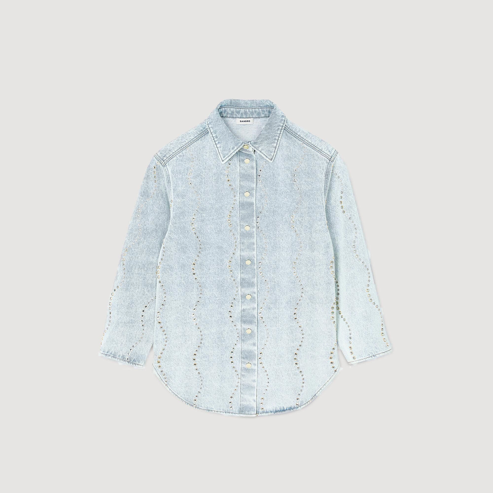 DENIM SHIRT WITH RHINESTONES - 6