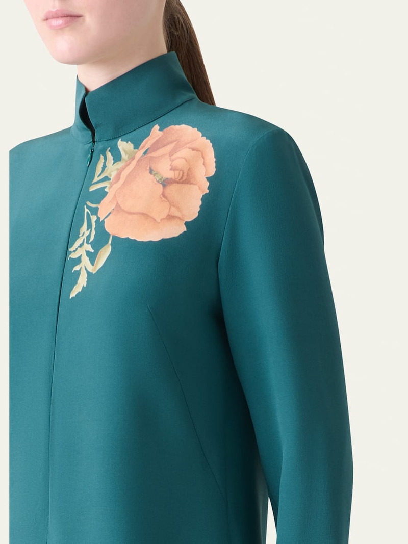 Anemone Print Silk Crepe Tunic 5