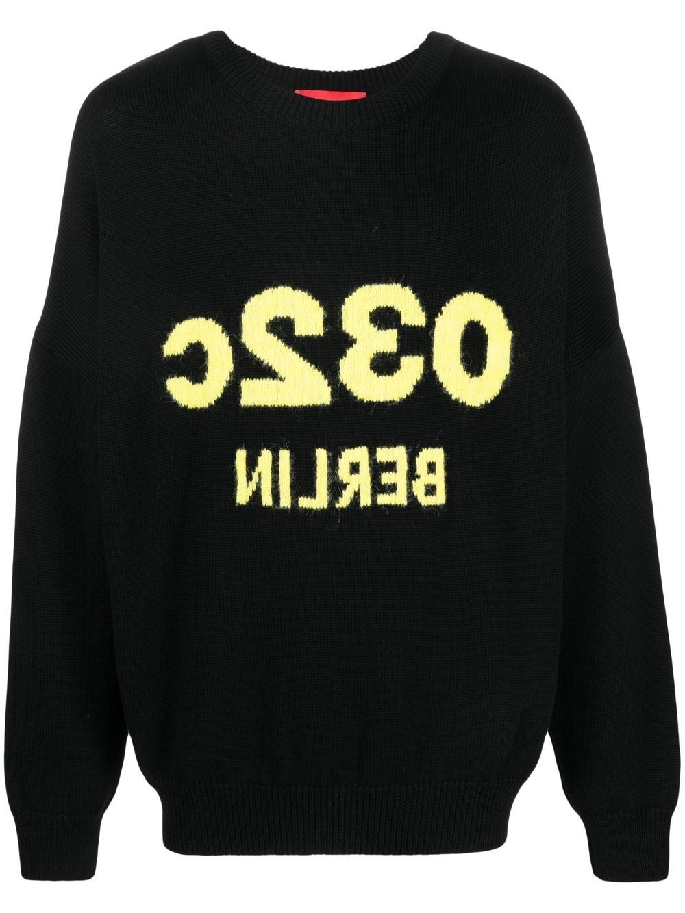 intarsia-knit logo crew-neck jumper - 1