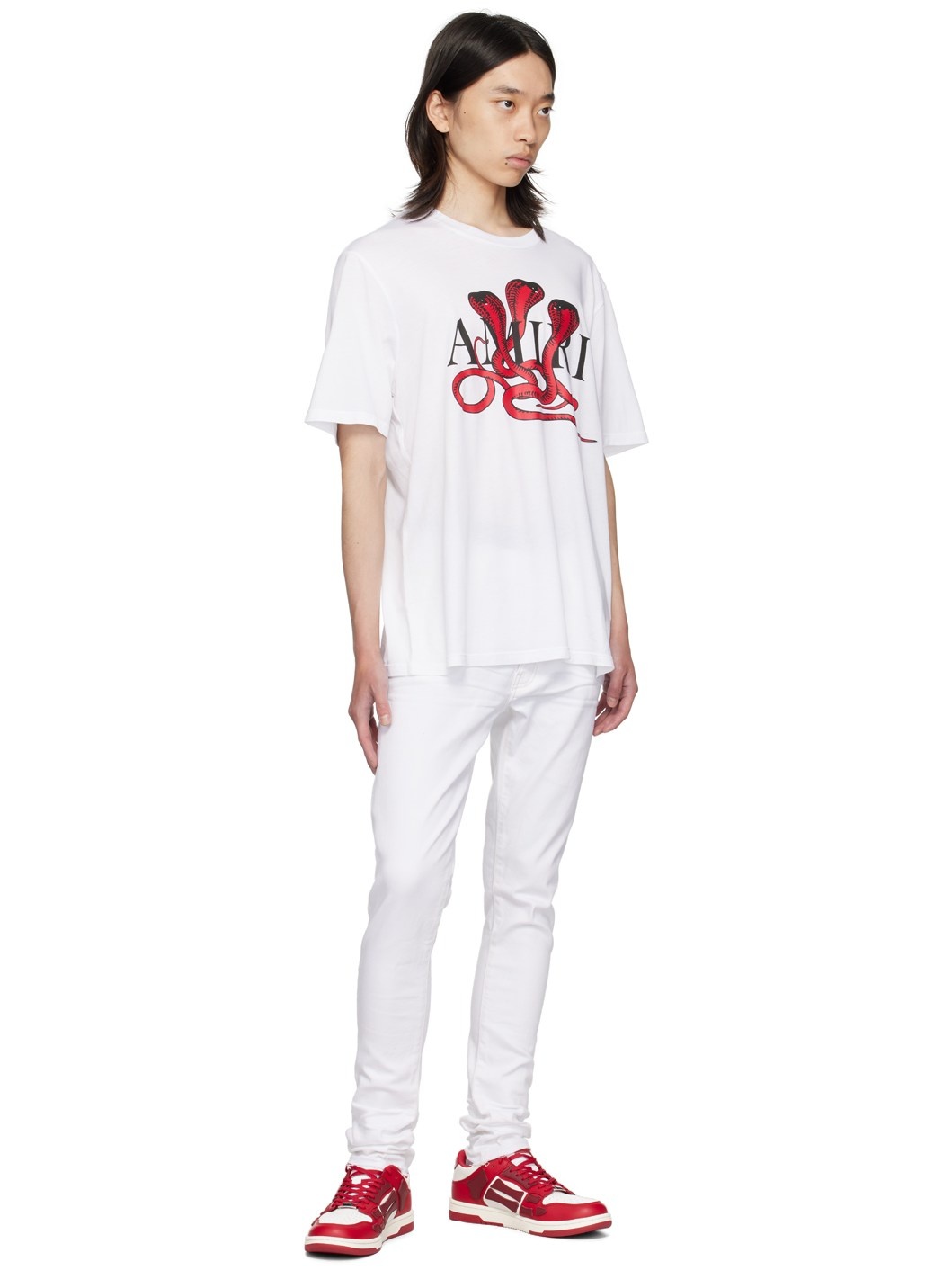 White Released Hem Skinny Jeans - 4