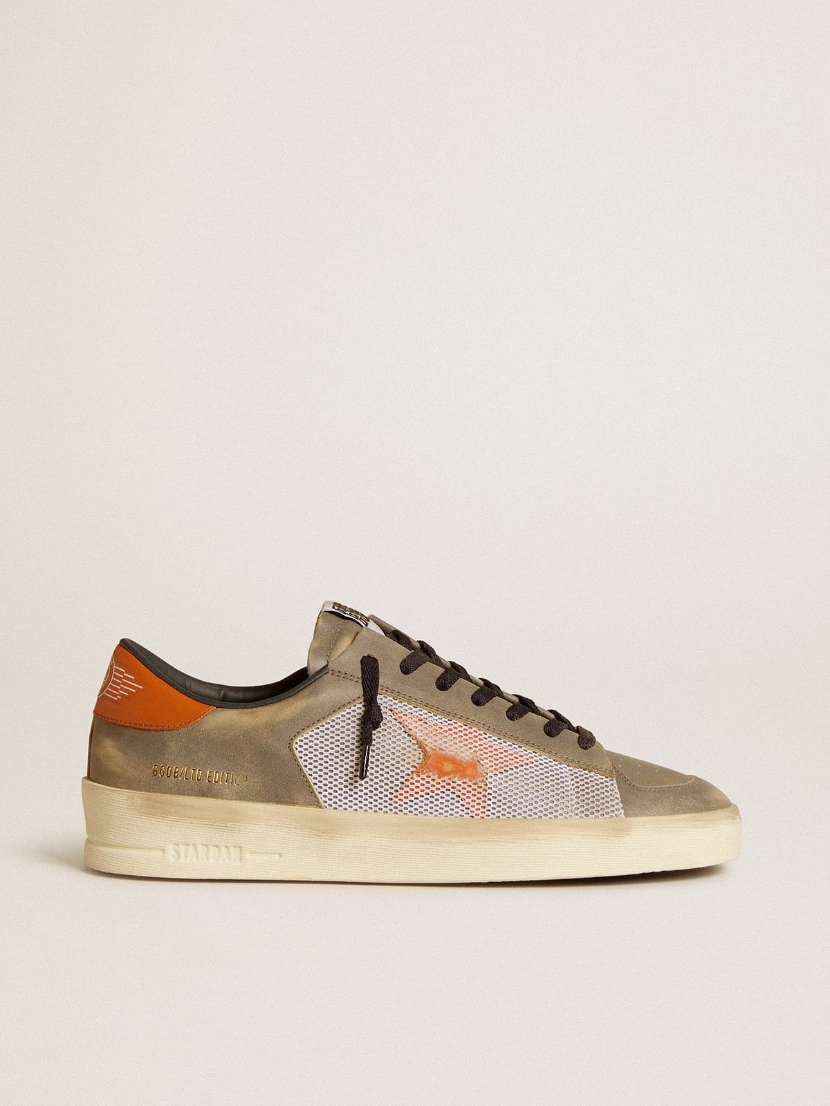 Stardan LTD in gray leather and mesh with leather star and heel tab - 1