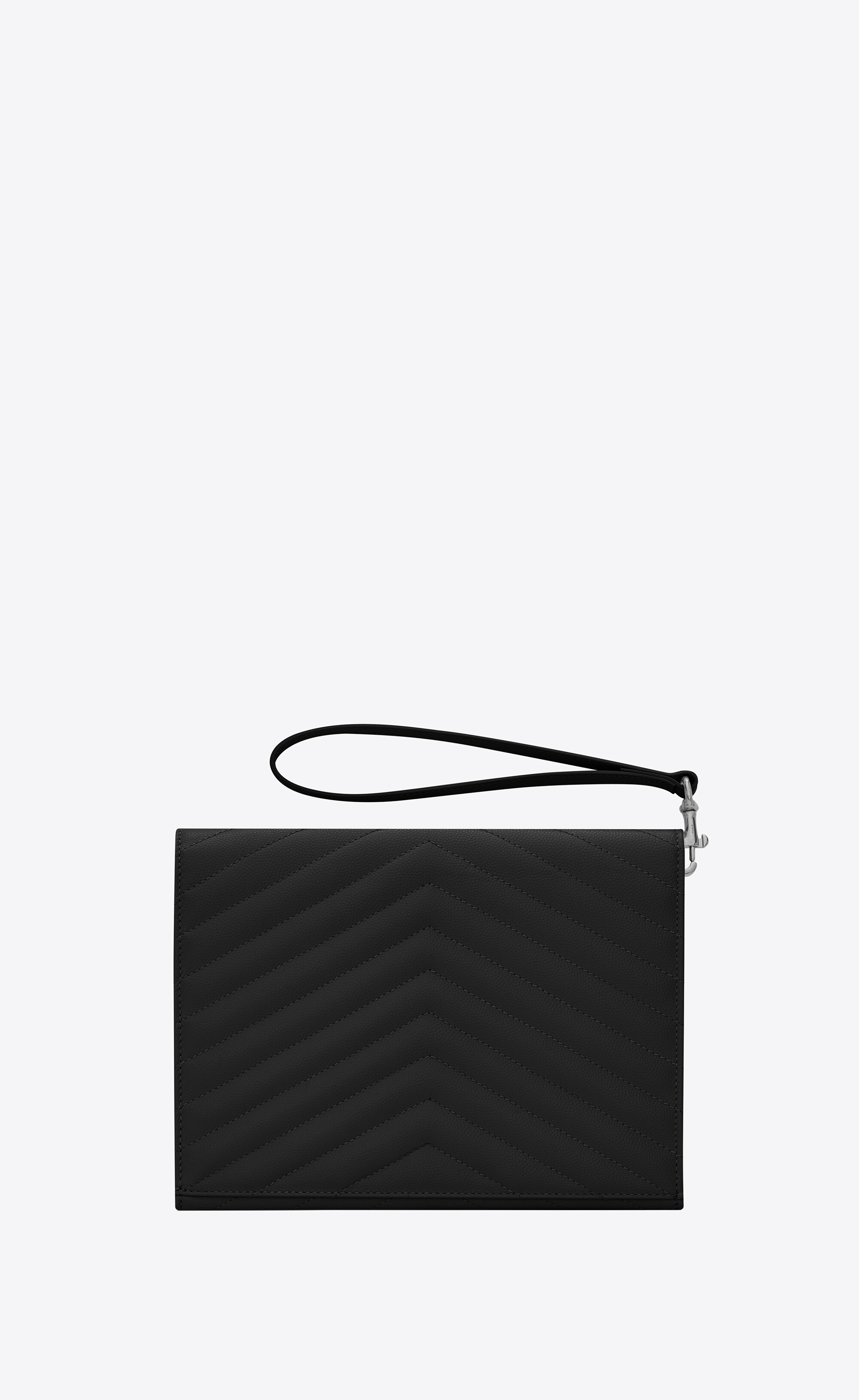 cassandre saint laurent matelassé flap pouch in quilted grain de poudre embossed leather - 3