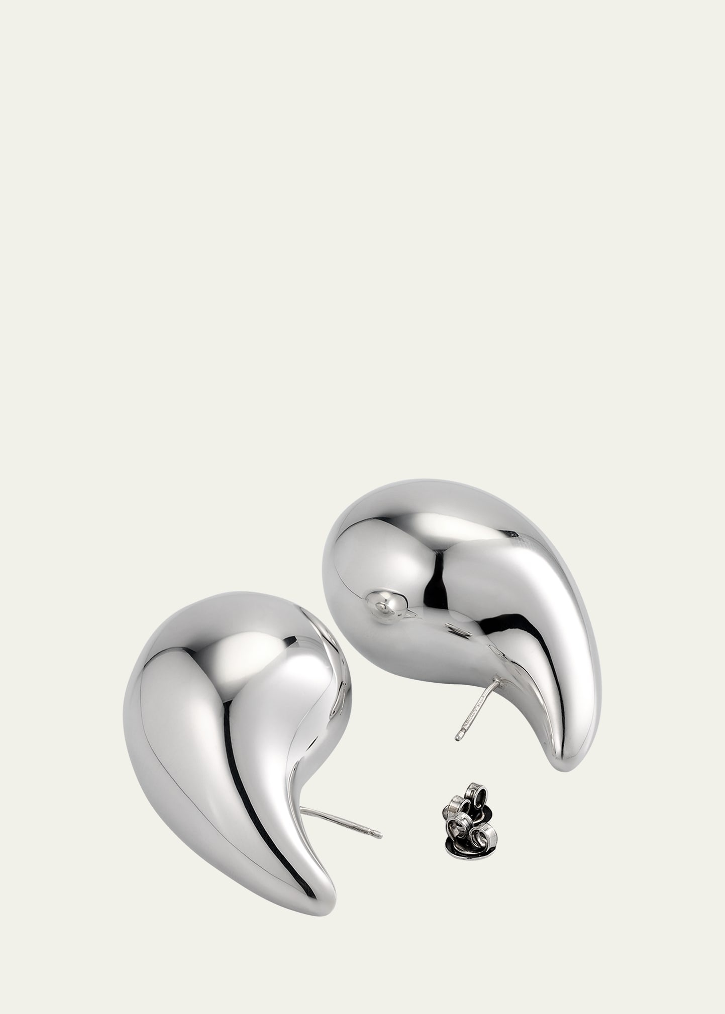 Polished Drop Earrings, Silver - 4