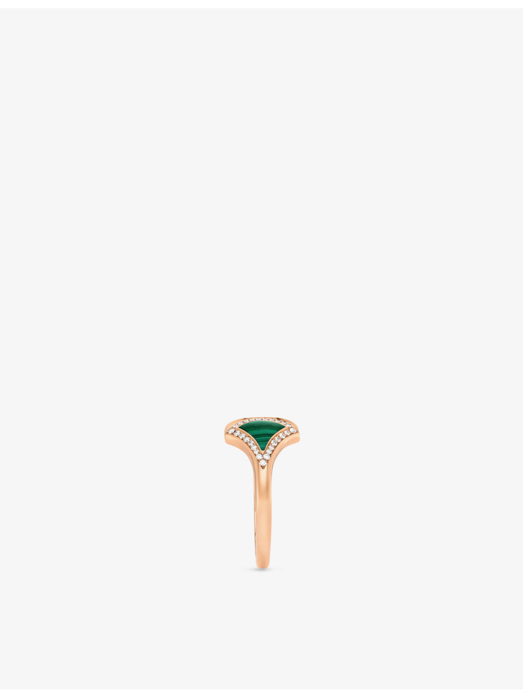 Divas' Dream 18ct rose gold, malachite, and 0.17ct round brilliant-cut diamond ring - 3