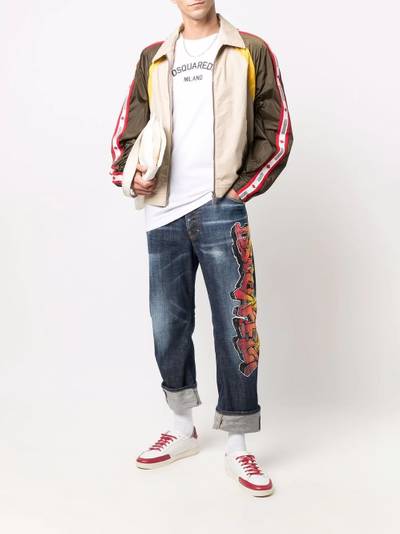 DSQUARED2 logo tape bomber jacket outlook