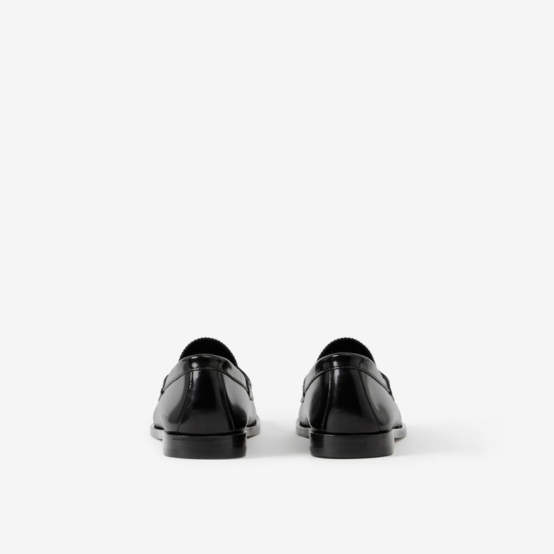 Check Panel Leather Loafers 3