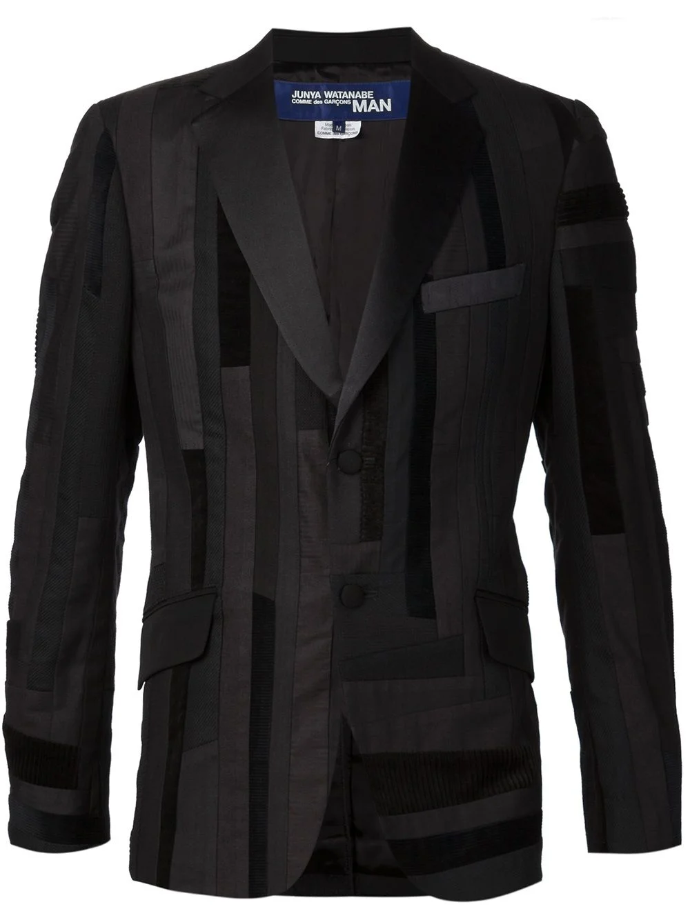 stripped patchwork blazer - 1