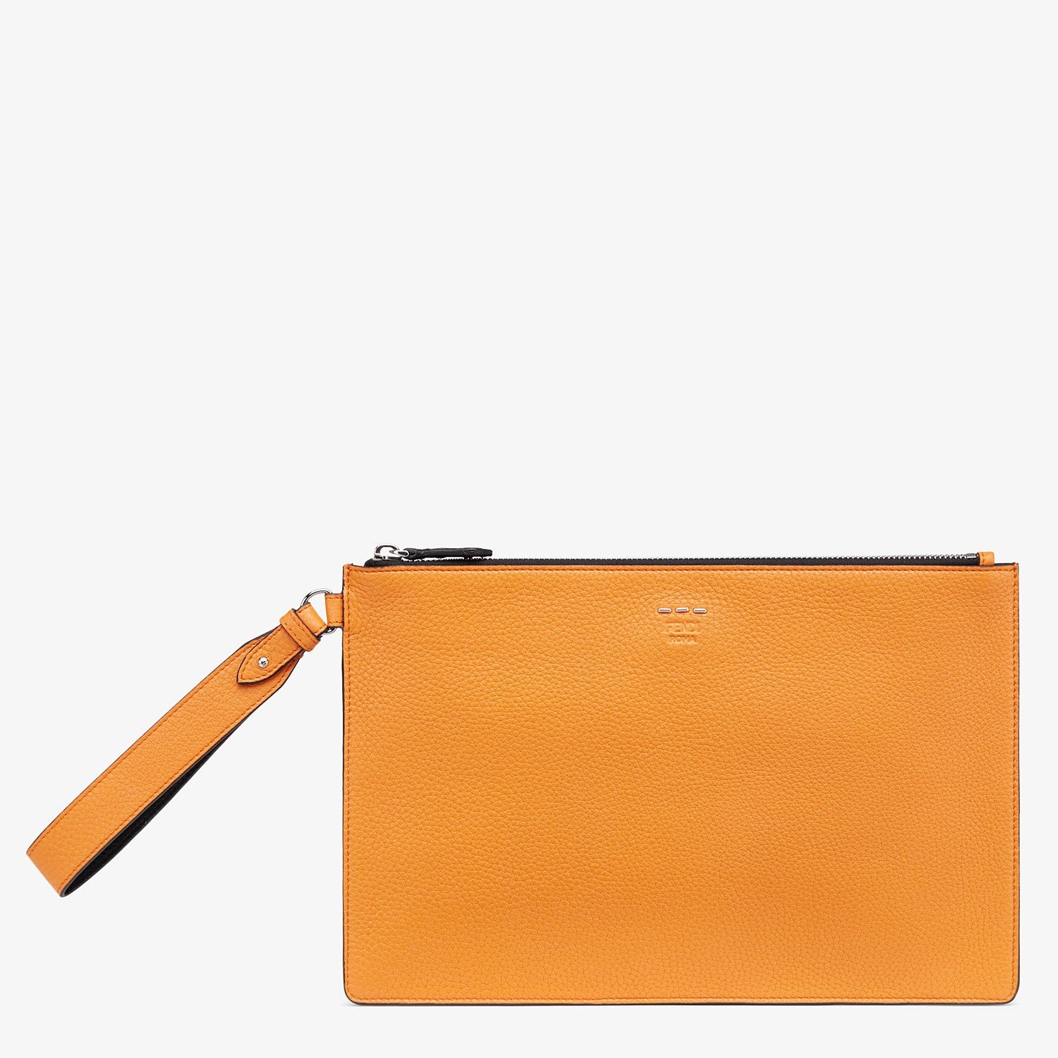 Orange leather pochette - 1