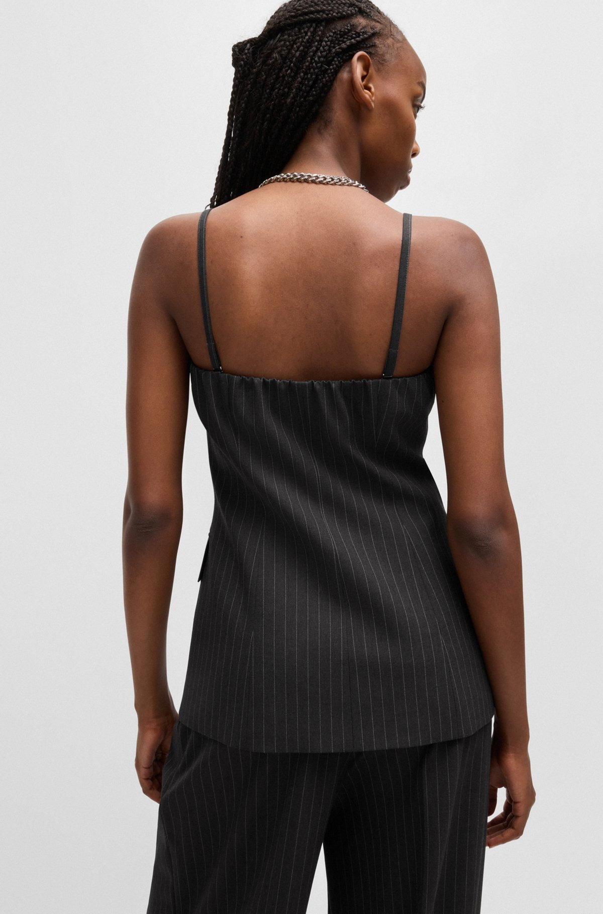 REGULAR-FIT TAILORED VEST IN PINSTRIPE STRETCH FABRIC - 4