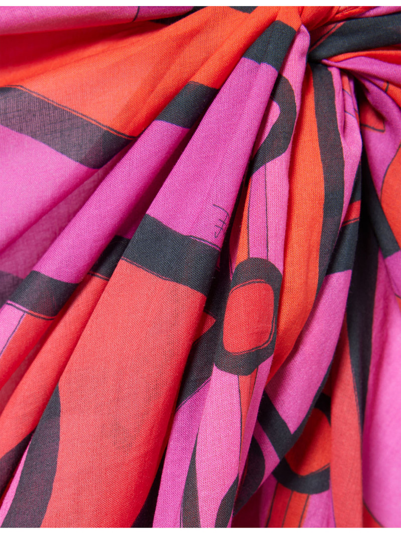 Long Pareo Collane-Print Cotton Sarong 6
