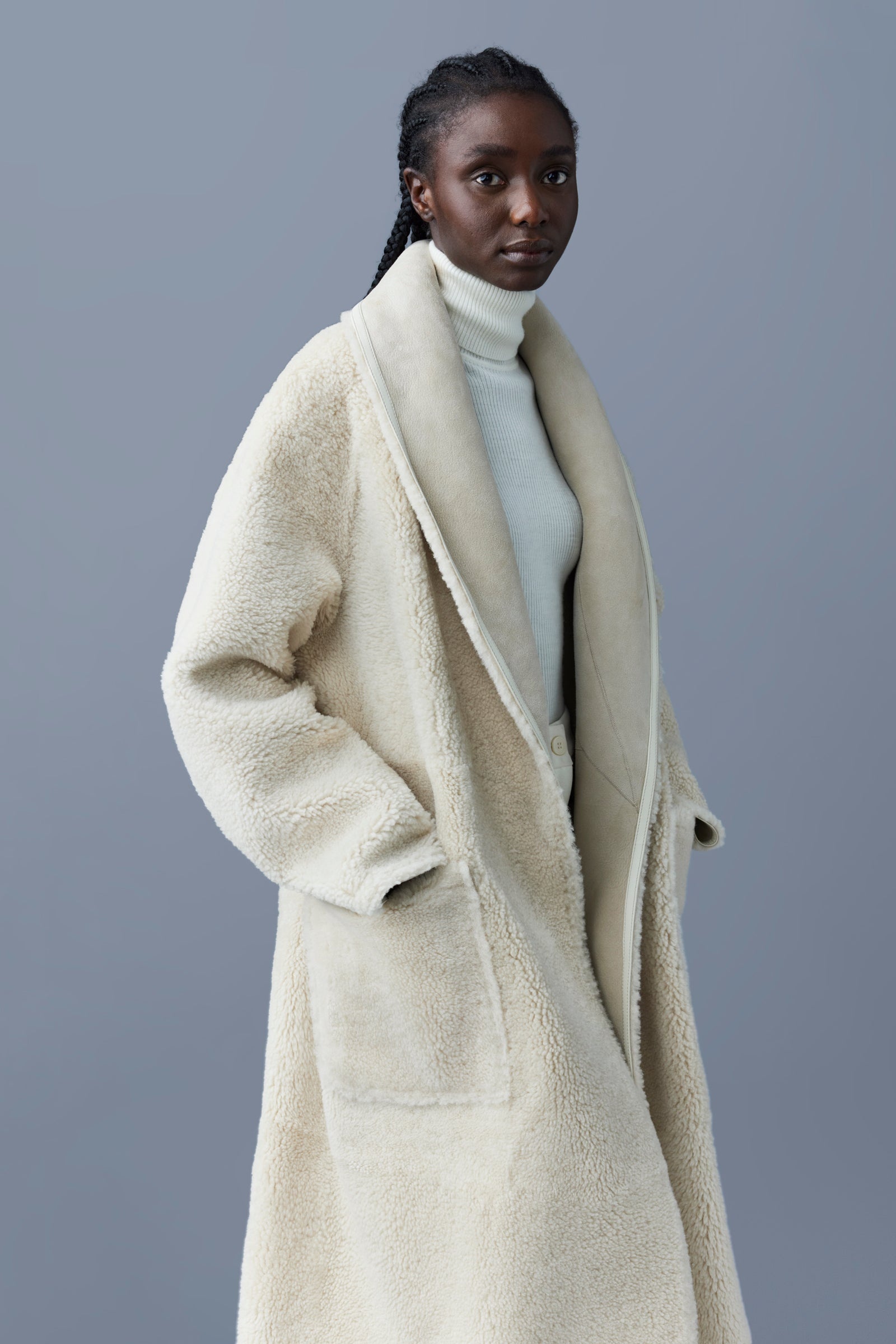 HANA 2-in-1 shearling robe coat - 6