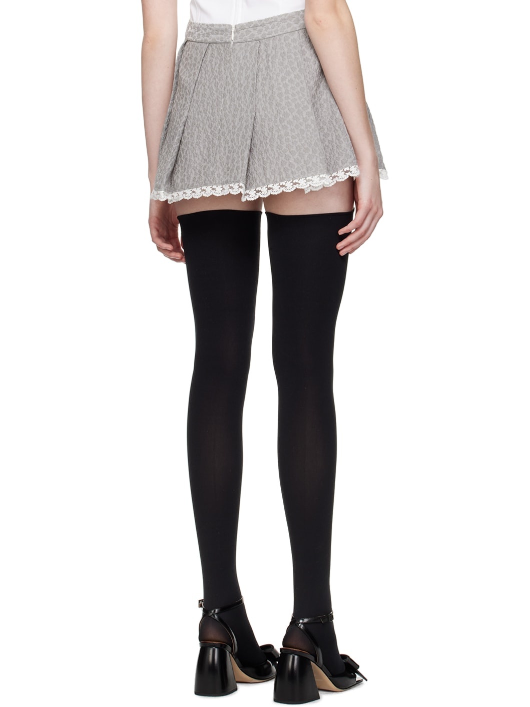 Gray Pleated Miniskirt - 3