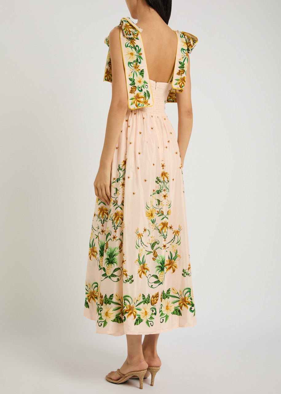 Farm Rio Botanical Beauty Floral Cotton-blend Midi Dress - 3