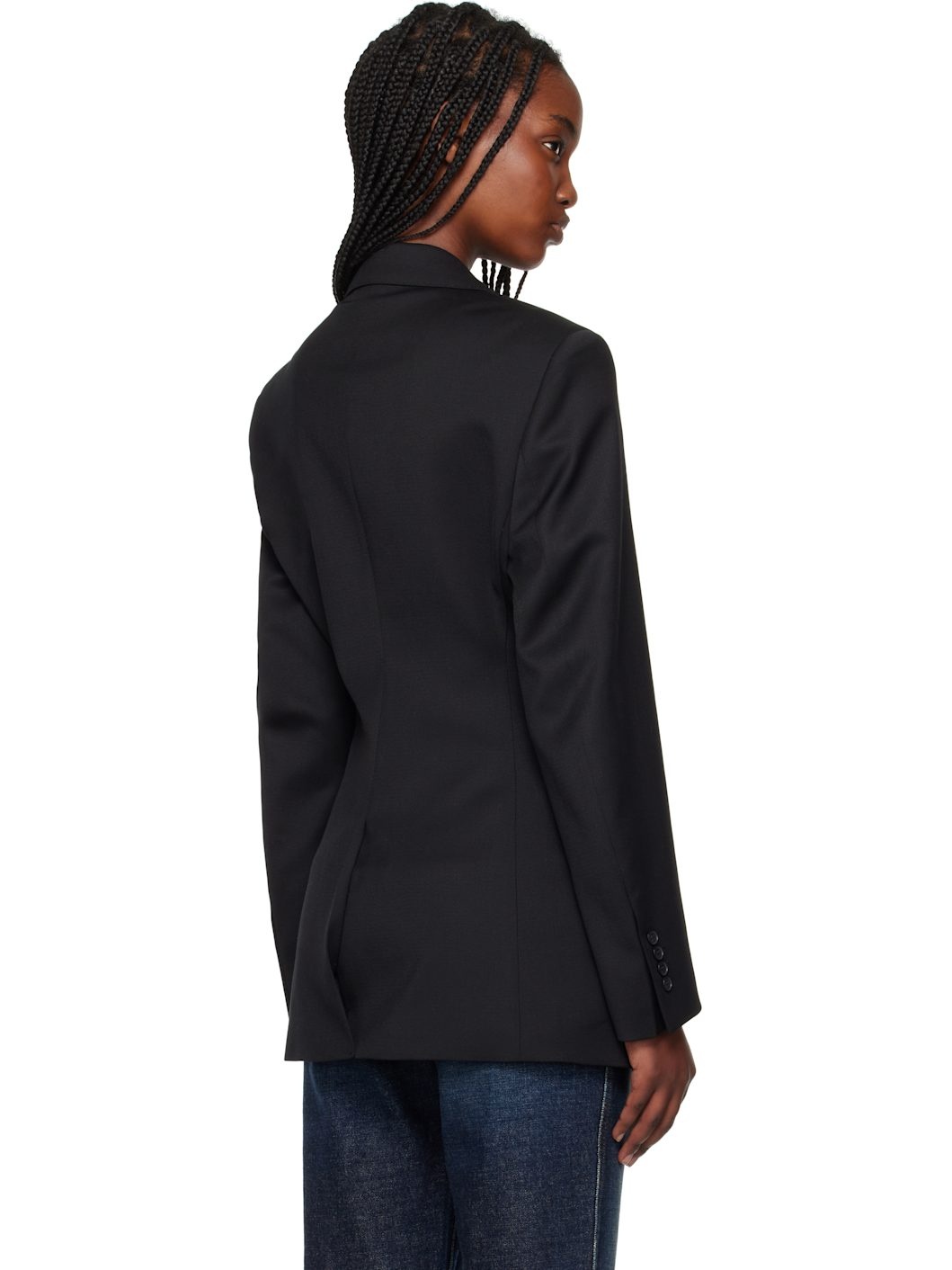 Black Tailored Hourglass Blazer - 3