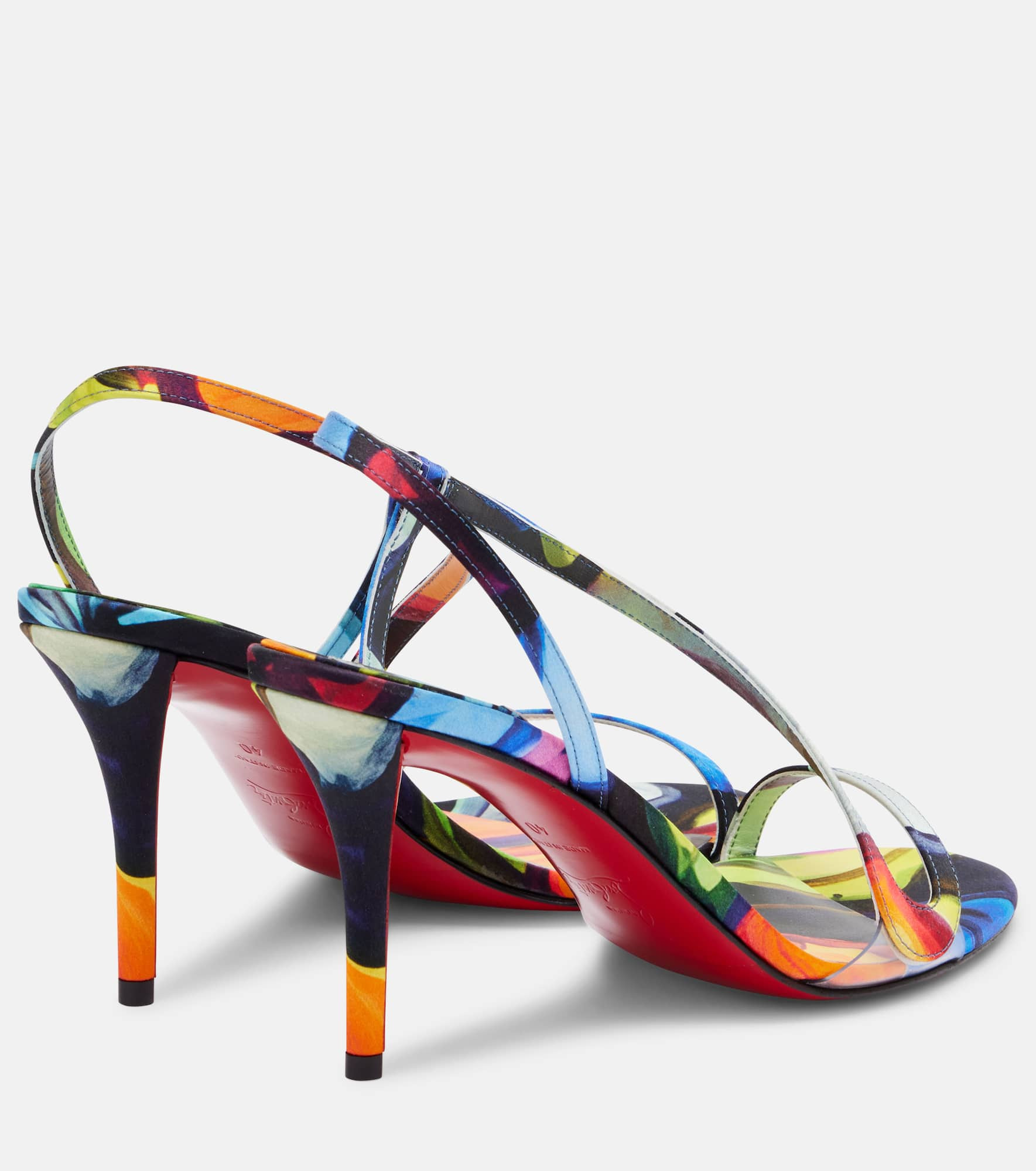Rosa Z 80 printed satin sandals - 2