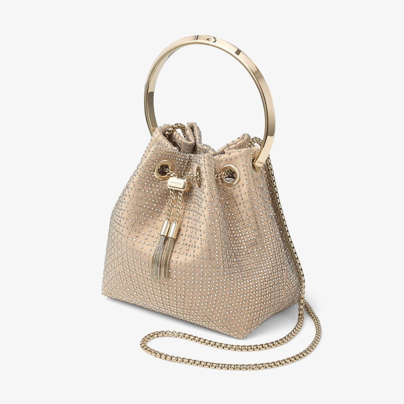 JIMMY CHOO Bon Bon
Light Gold Satin and Illusion Crystal Mesh Handbag outlook