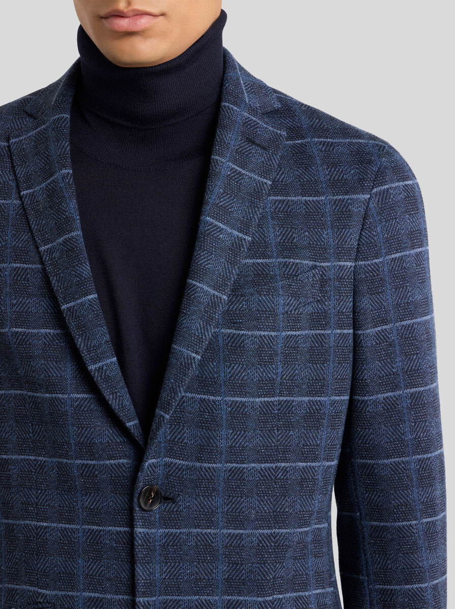 SINGLE-BREASTED JACKET WITH CHECK MOTIF - 3