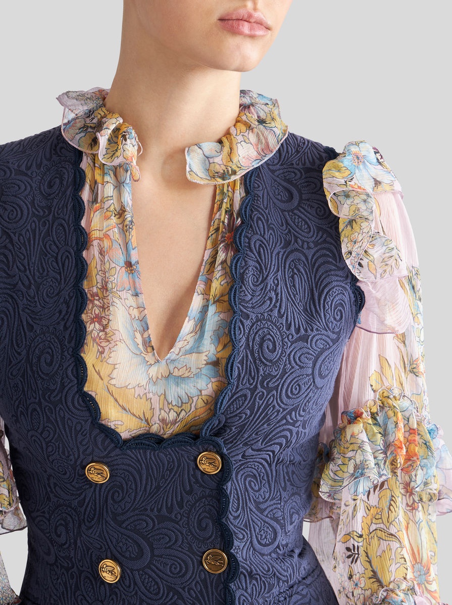 LONG PAISLEY JACQUARD WAISTCOAT - 2