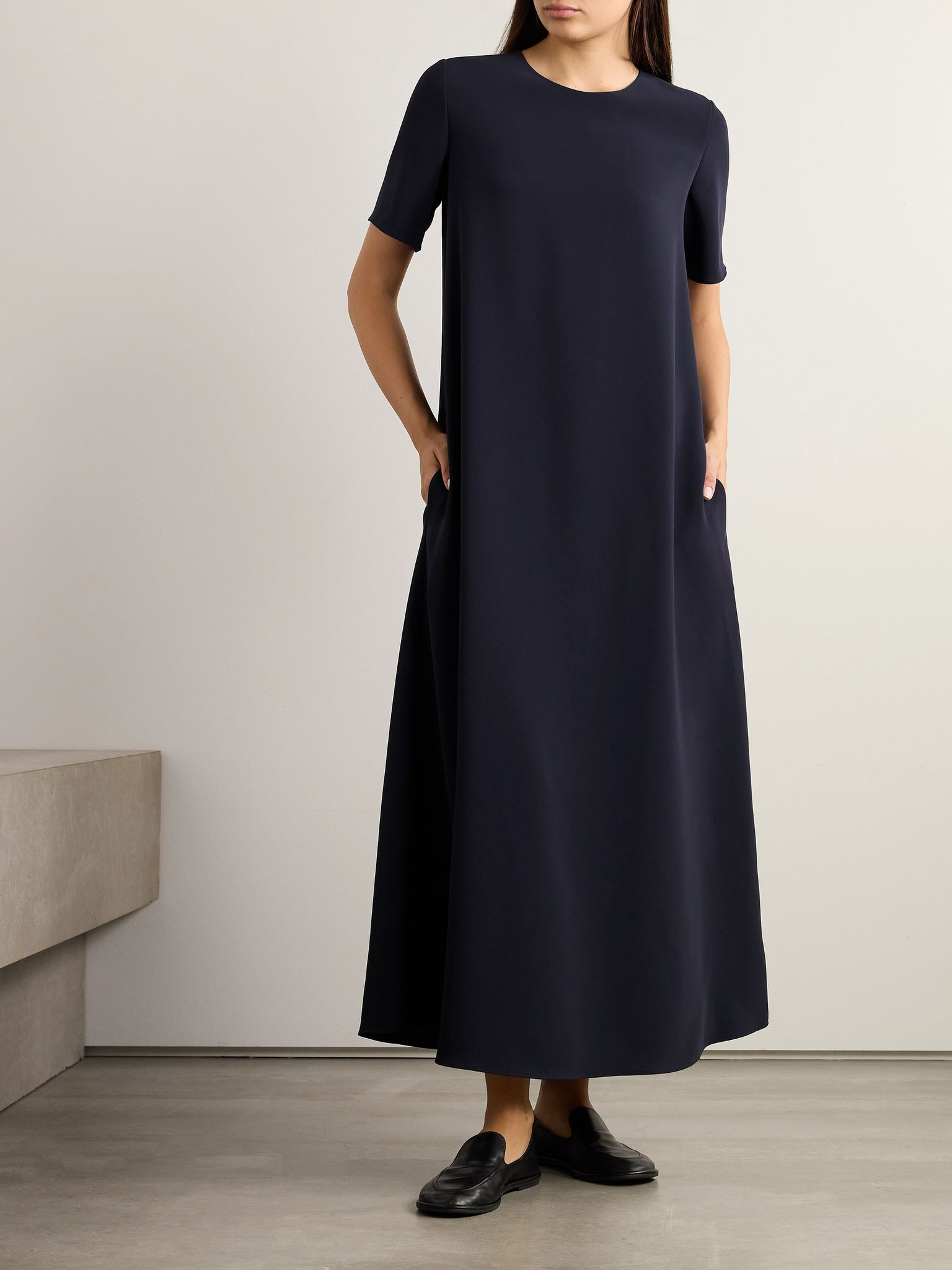 Essentials Robi cady maxi dress Navy - 2