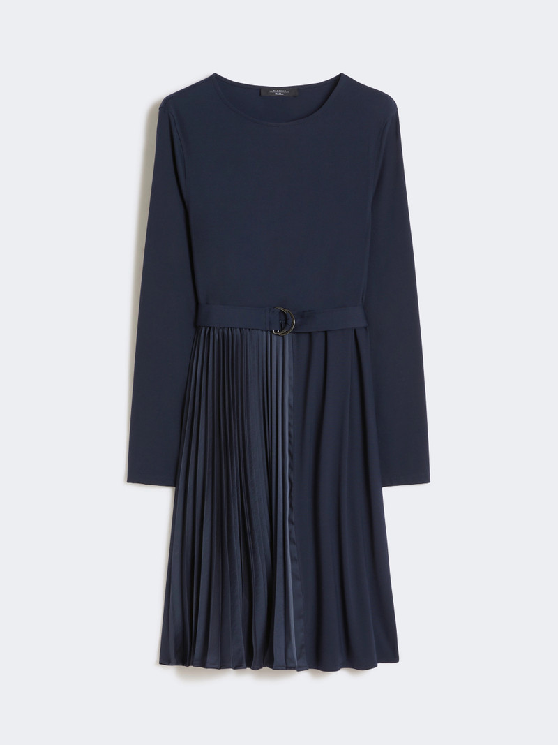 TALAMO Milano-knit jersey dress - NAVY 1
