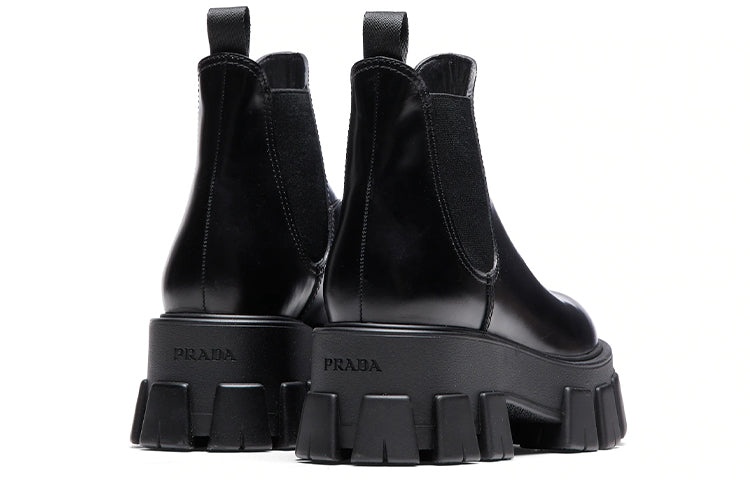 (WMNS) PRADA Monolith Brushed Leather Chelsea Boots 'Black' 1T725L_B4L_F0002_F_A055 - 5