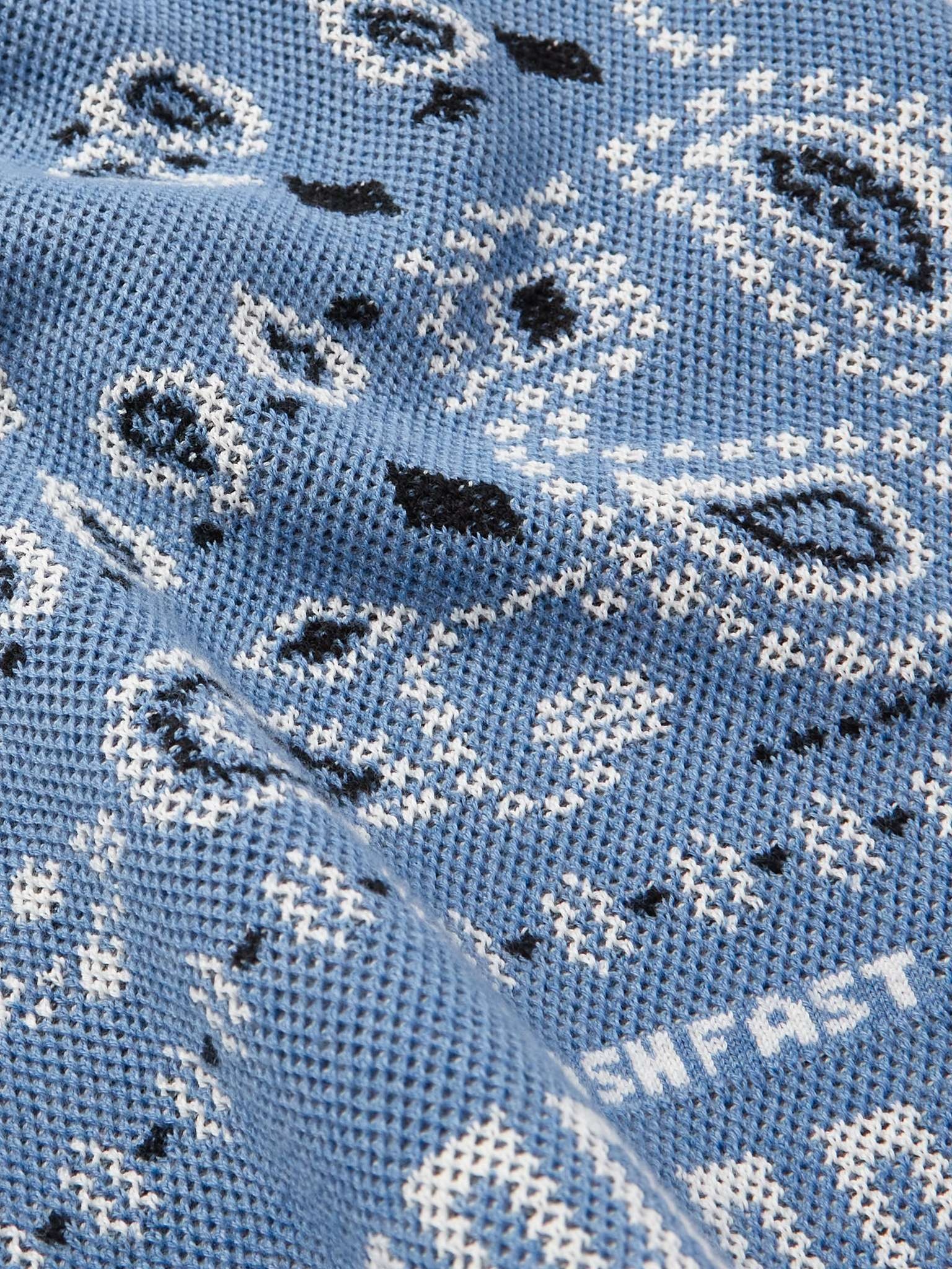 Camp-Collar Bandana-Jacquard Cotton-Piqué Shirt - 3