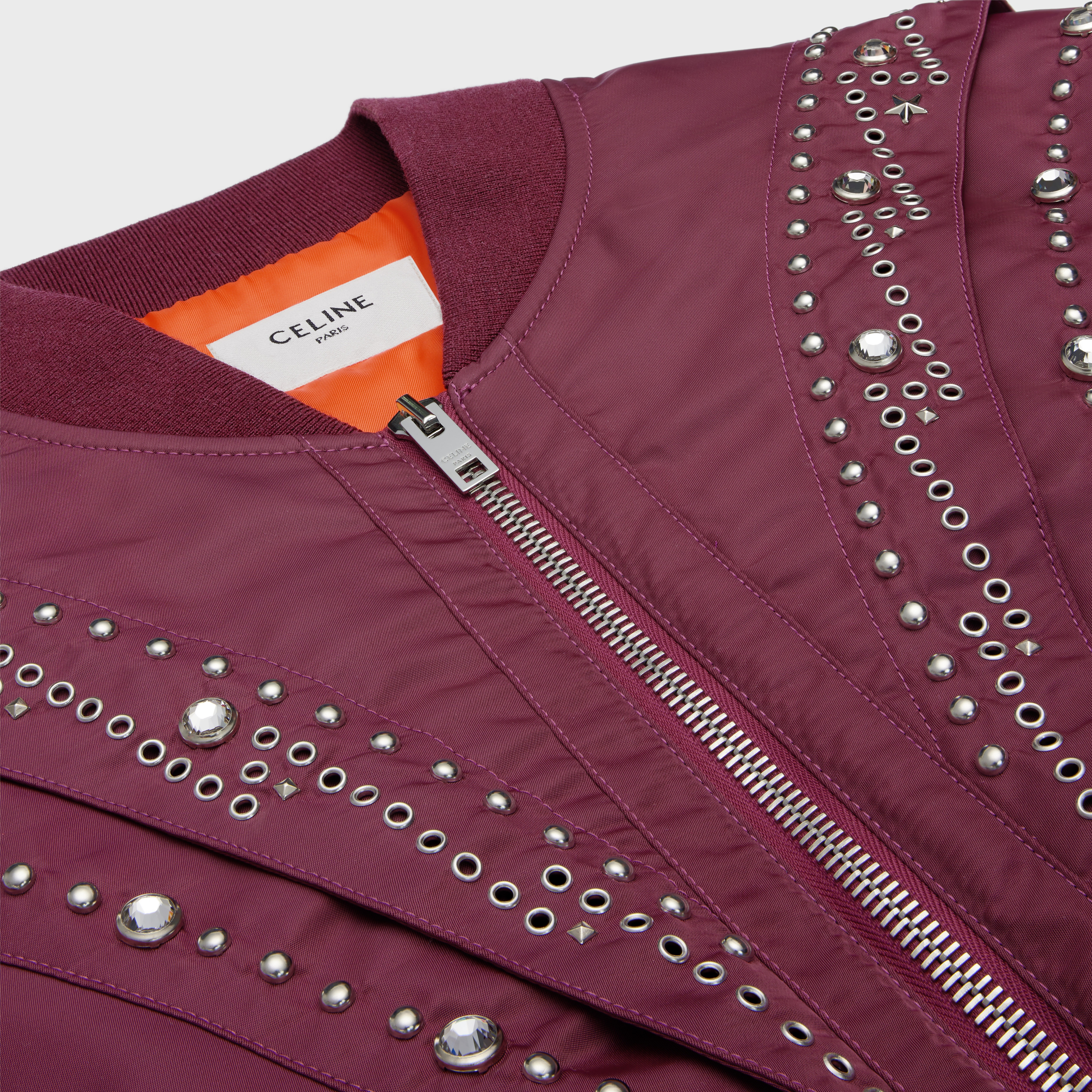 embroidered bomber jacket in nylon - 3