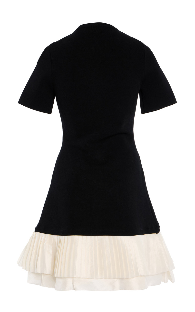 SIMKHAI Lorin Ruffled Mini Dress black/white outlook