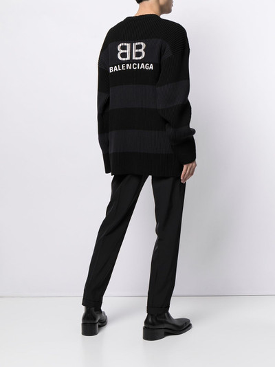 BALENCIAGA oversize striped logo jumper outlook