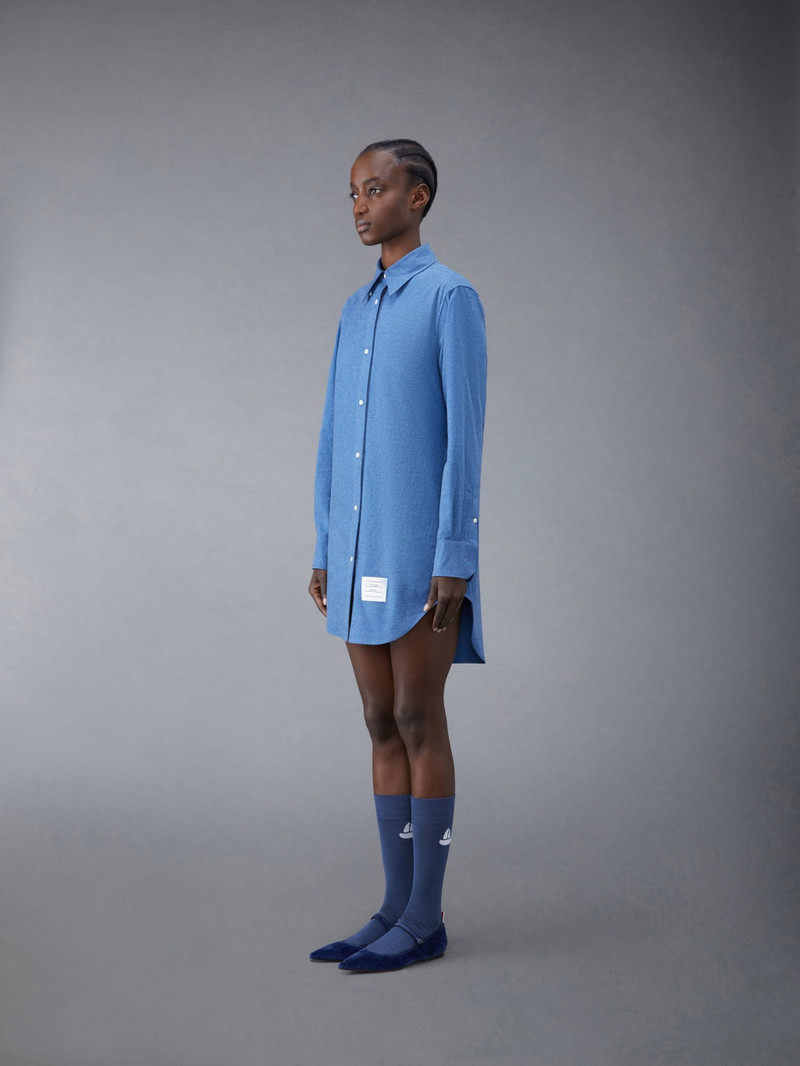 Thom Browne Cotton Flannel Easy Fit Mini Shirtdress outlook