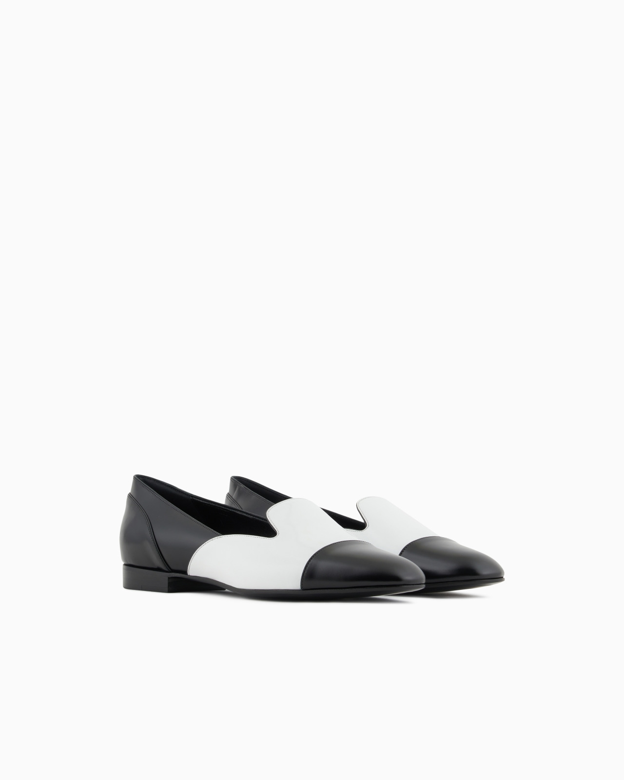 TWO-TONE BRUSHED LEATHER SLIP-ONS - 2