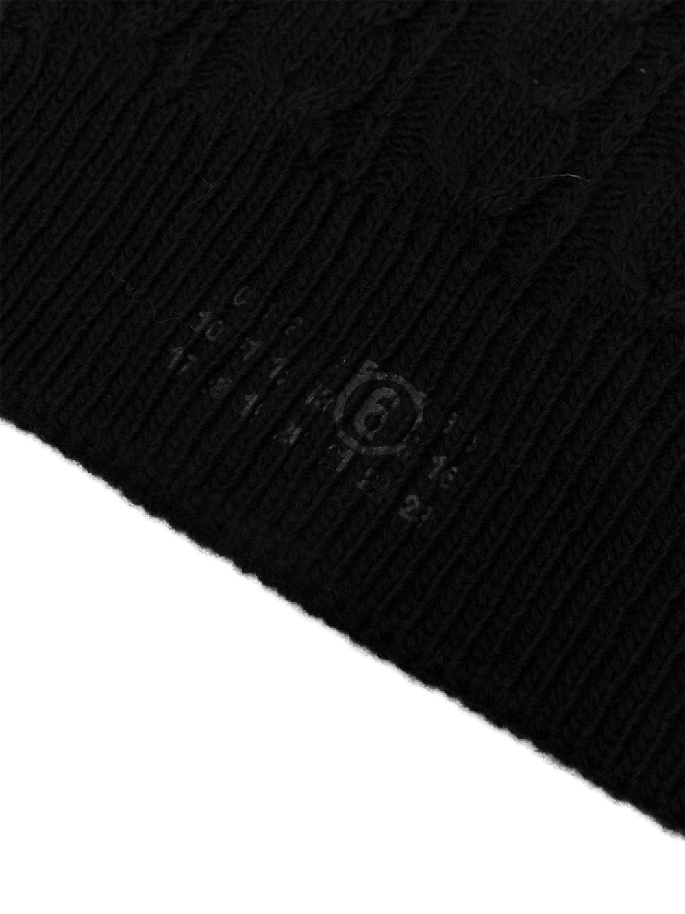 numbers-motif cable-knit beanie - 2