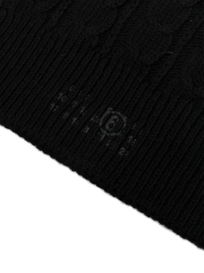 MM6 Maison Margiela numbers-motif cable-knit beanie outlook